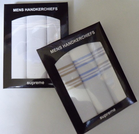 Handkerchiefs 37887 3 Pack Coloured Border