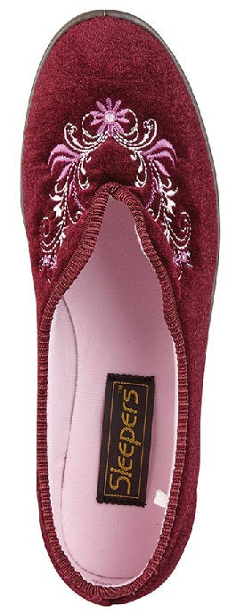 Sleepers Slippers LS869D Wine size 6