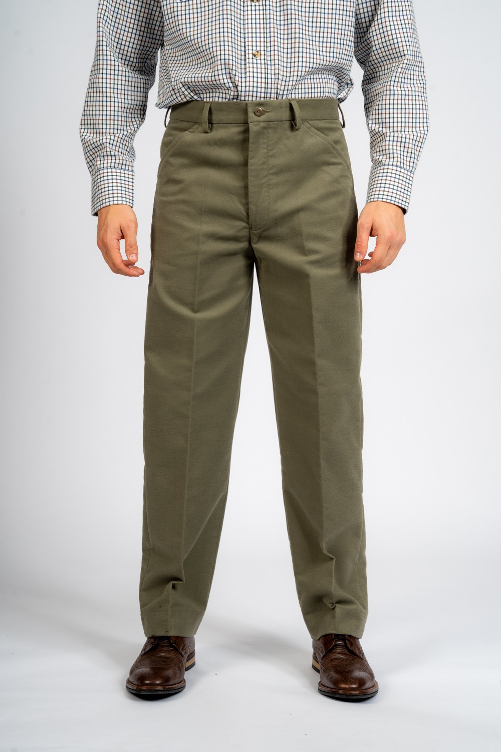 Carabou Moleskin Trousers Lovat Waist 34S