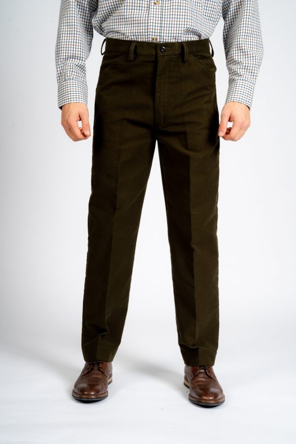 Carabou Moleskin Trousers Olive Waist 34L